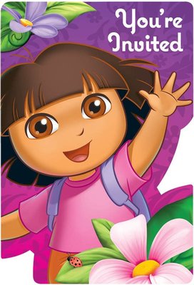 Dora Explorer uitnodigingen