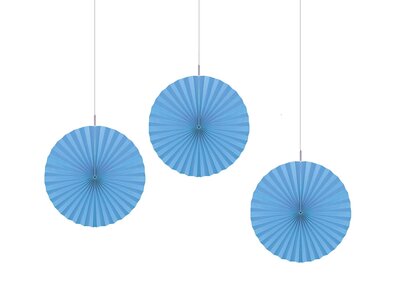 Waaier decoratie 3-delig set blauw 41cm