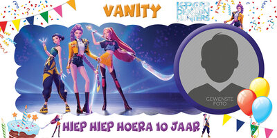 Gepersonaliseerde muurbanner KPop Demon Hunters thema