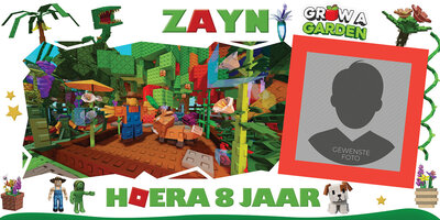 Gepersonaliseerde muurbanner Grow A Garden thema
