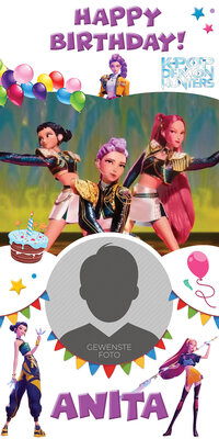 Gepersonaliseerde deurbanner KPop Demon Hunters thema