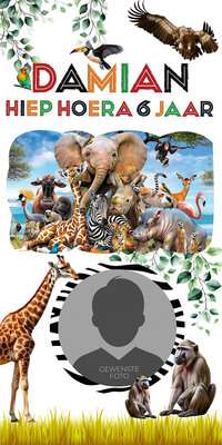 Gepersonaliseerde deurbanner Jungle thema