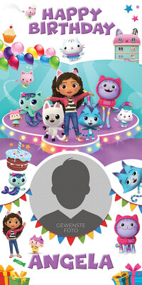 Gepersonaliseerde deurbanner Gabby's Poppenhuis thema