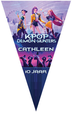 Gepersonaliseerde vlaggenlijn Kpop Demon Hunters thema 200gr papier