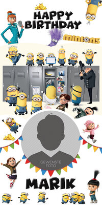 Gepersonaliseerde deurbanner Minions thema