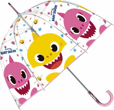 Baby Shark paraplu - regenscherm 70cm doorsnede transparant