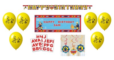 Brandweerman Sam feestpakket 11 delig - voordeelpakket Actie!