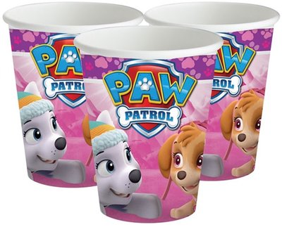 Paw Patrol party bekers Skye en Everest