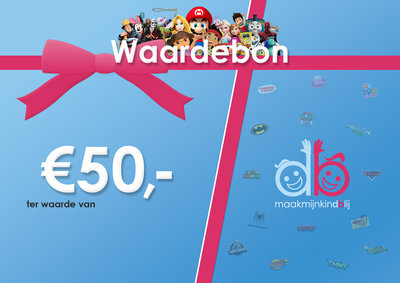 Maakmijnkindblij Waardebon - €50,00