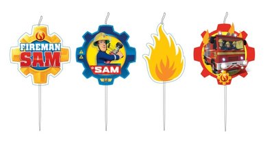 Brandweerman Sam taart kaarsjes flame