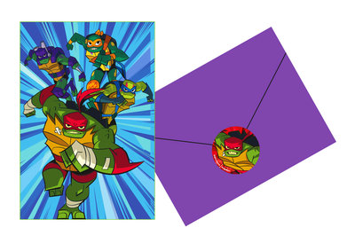 Teenage Mutant Ninja Turtles uitnodigingen met envelop
