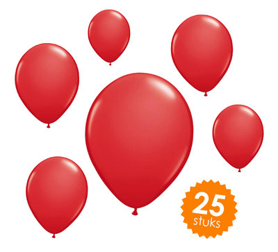 Ballonnen unikleur rood - 25 stuks