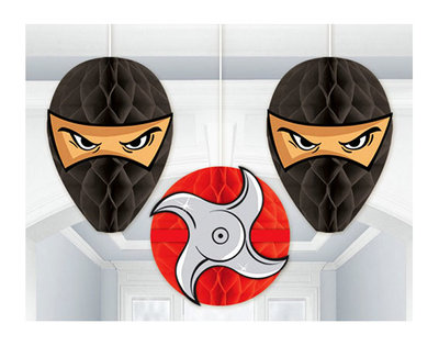 Ninja honeycomb decoratie 3 delig set - voordelige staffelprijzen