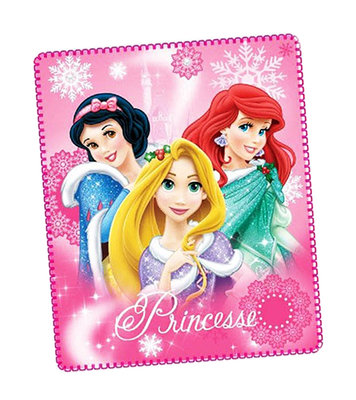 Disney Princess fleece deken met Ariël en Rapunzel