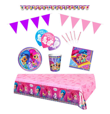 Shimmer and Shine feestpakket Deluxe - pakket voor 8 personen